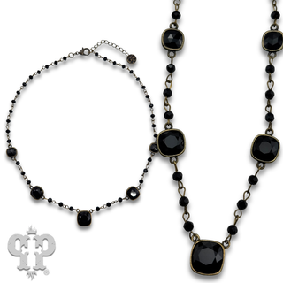 Linked bead and Austrian crystal necklace