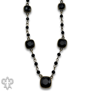 Linked bead and Austrian crystal necklace