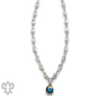 Tube bead necklace with Austrian crystal