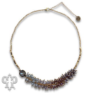 Bead fringe necklace, Austrian crystal
