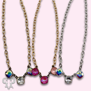 Triple Austrian crystal necklace