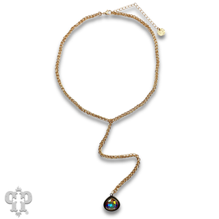 Y-chain necklace with crystal drop