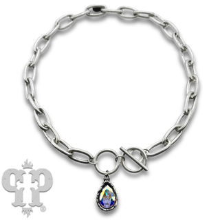 Austrian crystal teardrop chain necklace