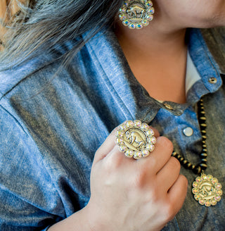 Buffalo nickel earring