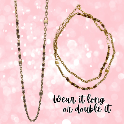 Gold chain and rubber bead necklace, last call