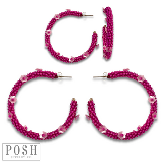 Seed bead hoop earring, last call