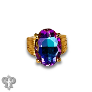 Oval rhinestone ring