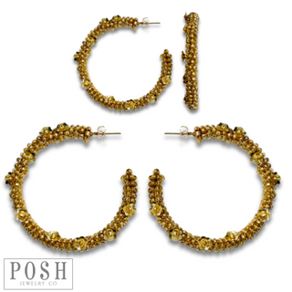 Seed bead hoop earring, last call