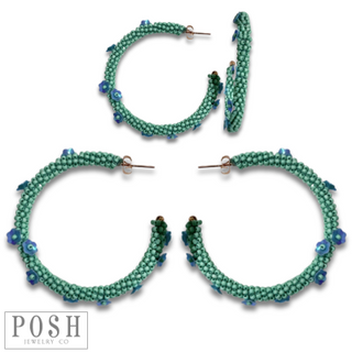 Seed bead hoop earring, last call