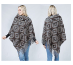 Western print poncho