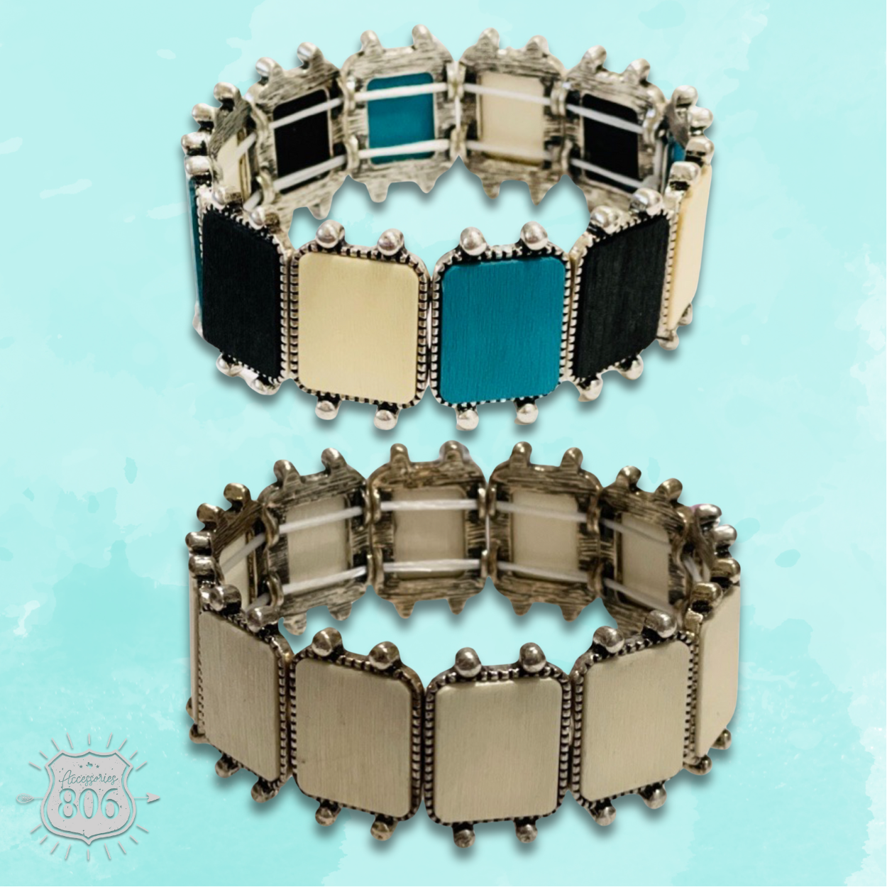 Western wood rectangle bracelet, last call