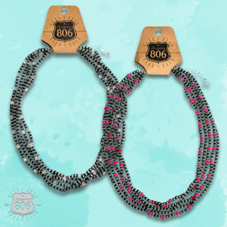 Burnished silver bead multi-strand necklace