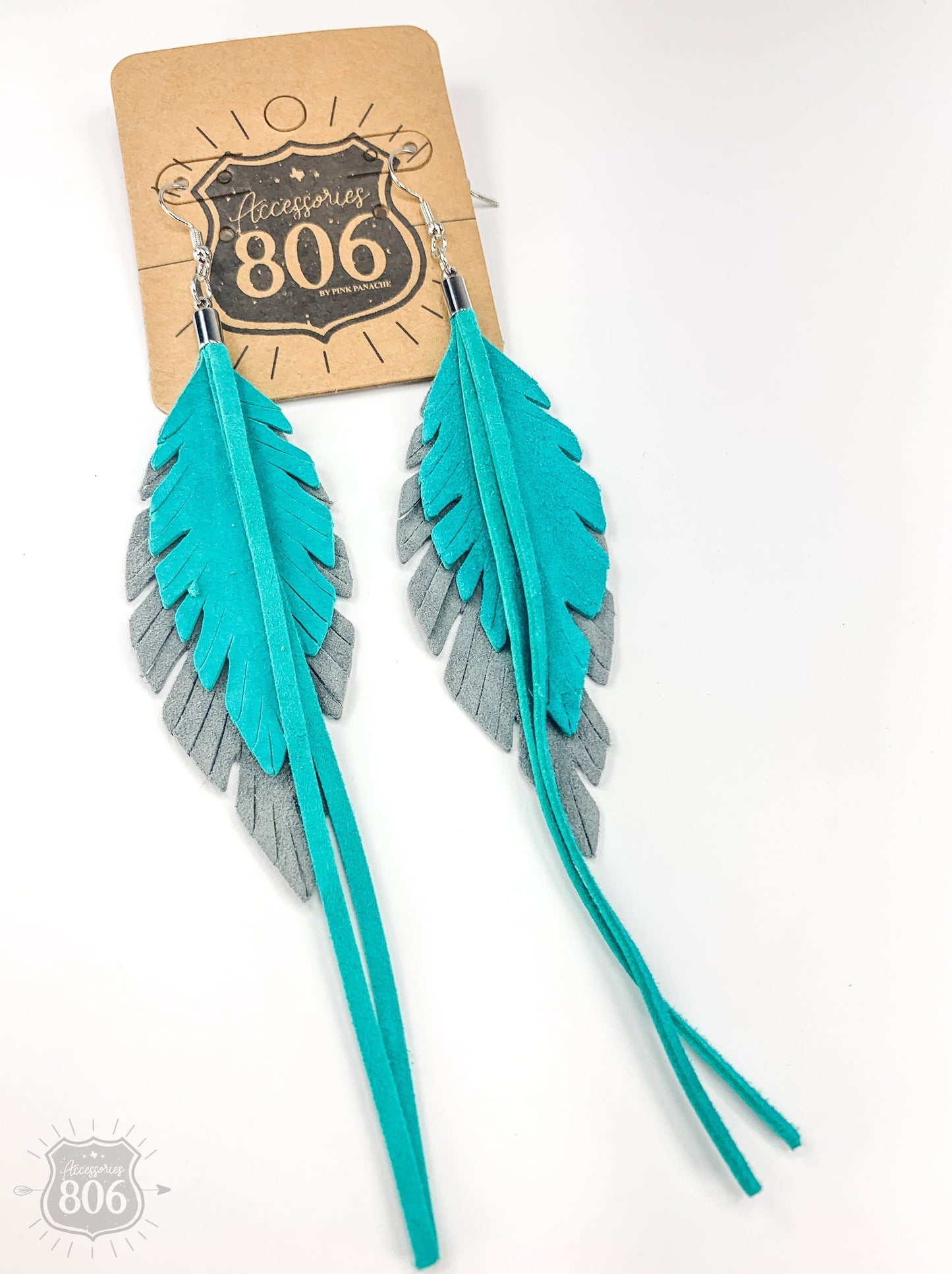 Genuine leather feather earring, last call