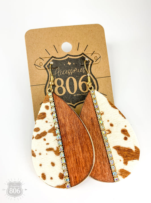 Mixed media teardrop earring, last call