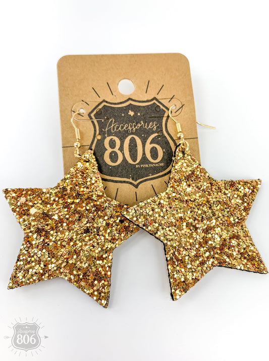 Glitter star earring, last call