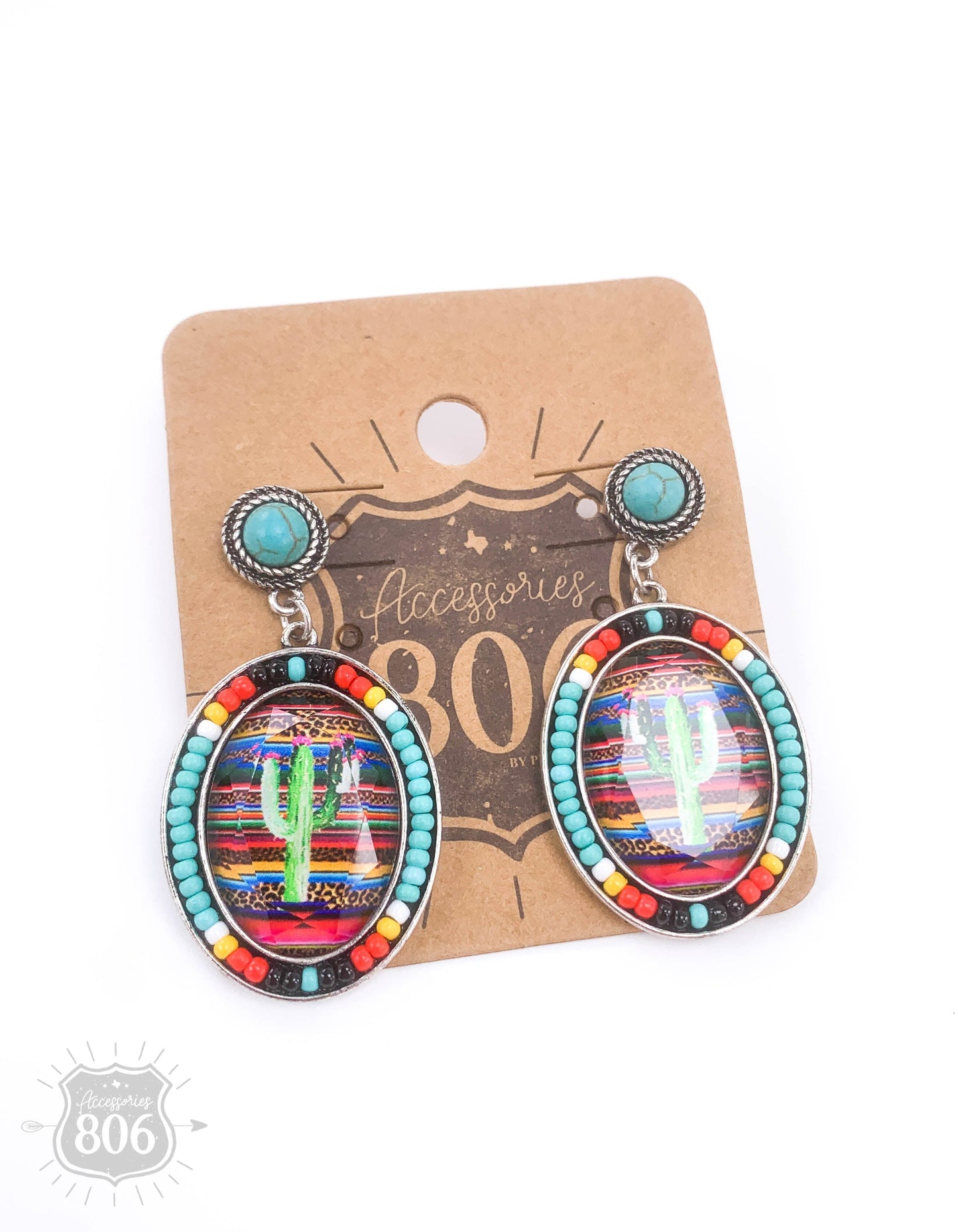 Small oval seed bead earring, last call