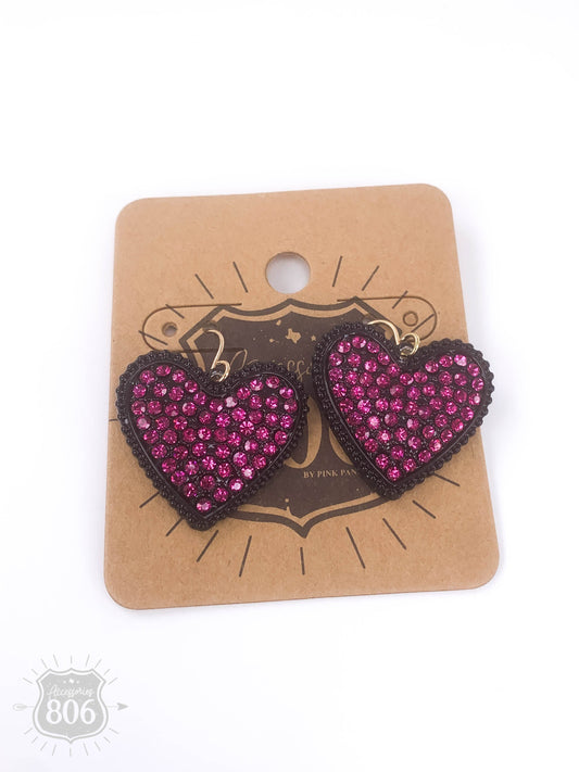 Rhinestone heart earring