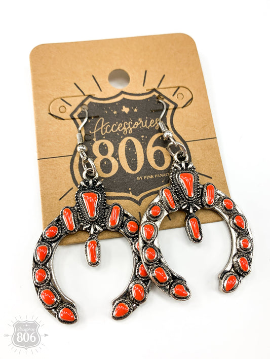 Red squash blossom earring, last call