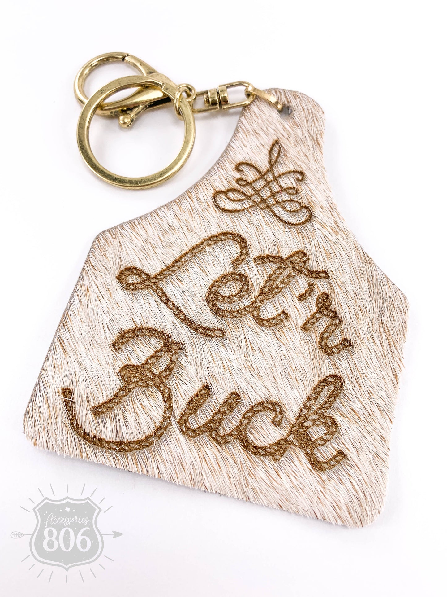 Let'r Buck ear tag Keychain, last call