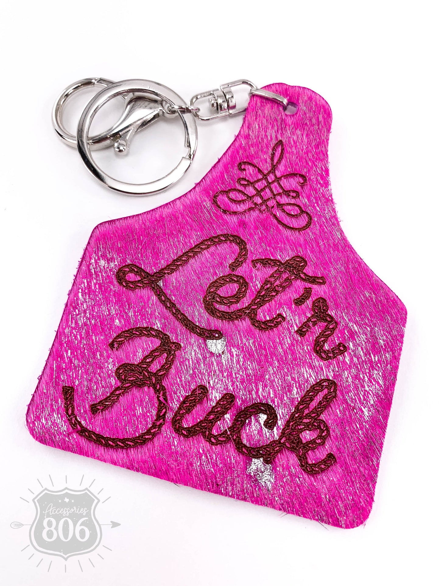 Let'r Buck ear tag Keychain, last call