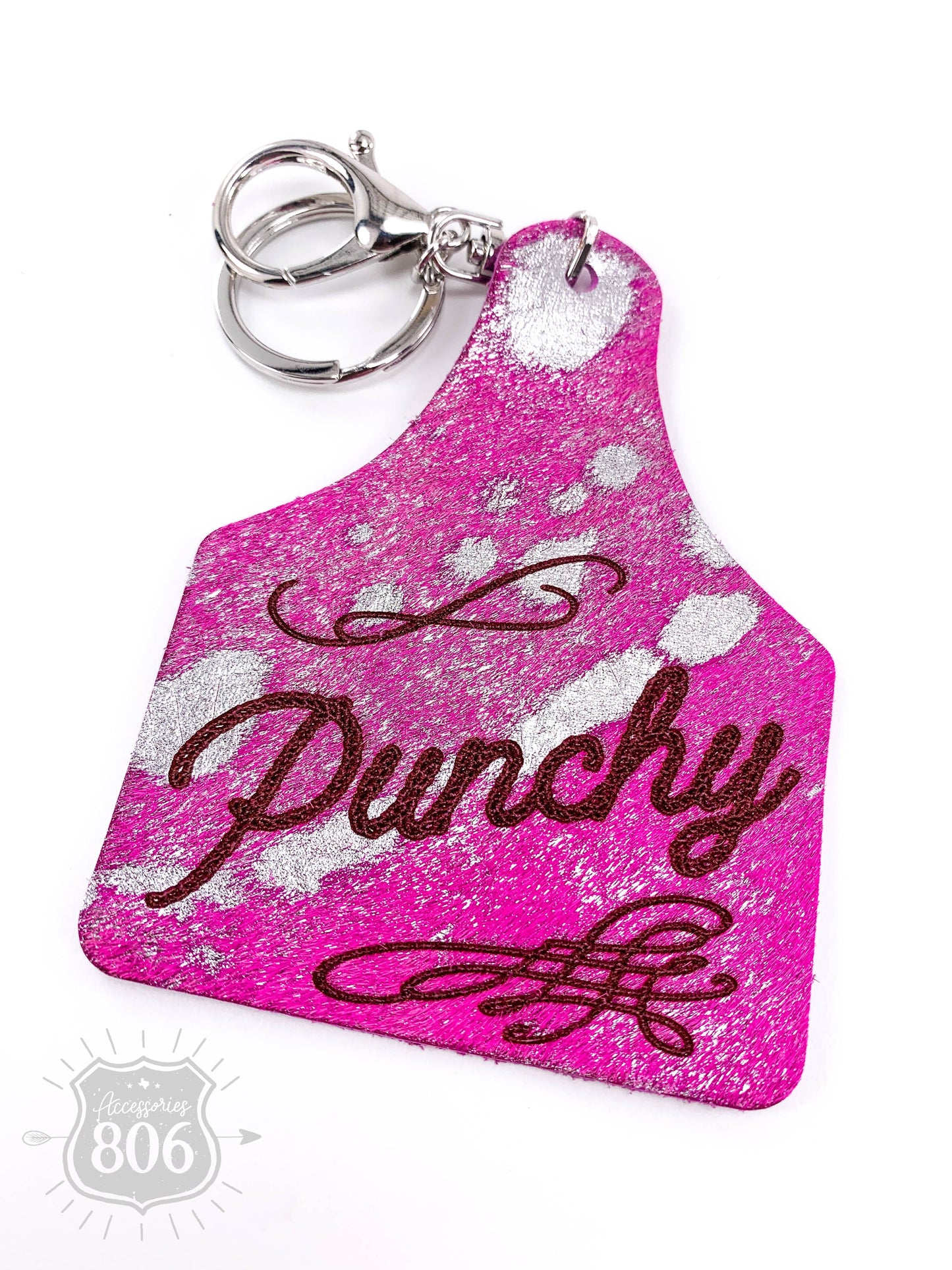 Punchy ear tag keychain, last call