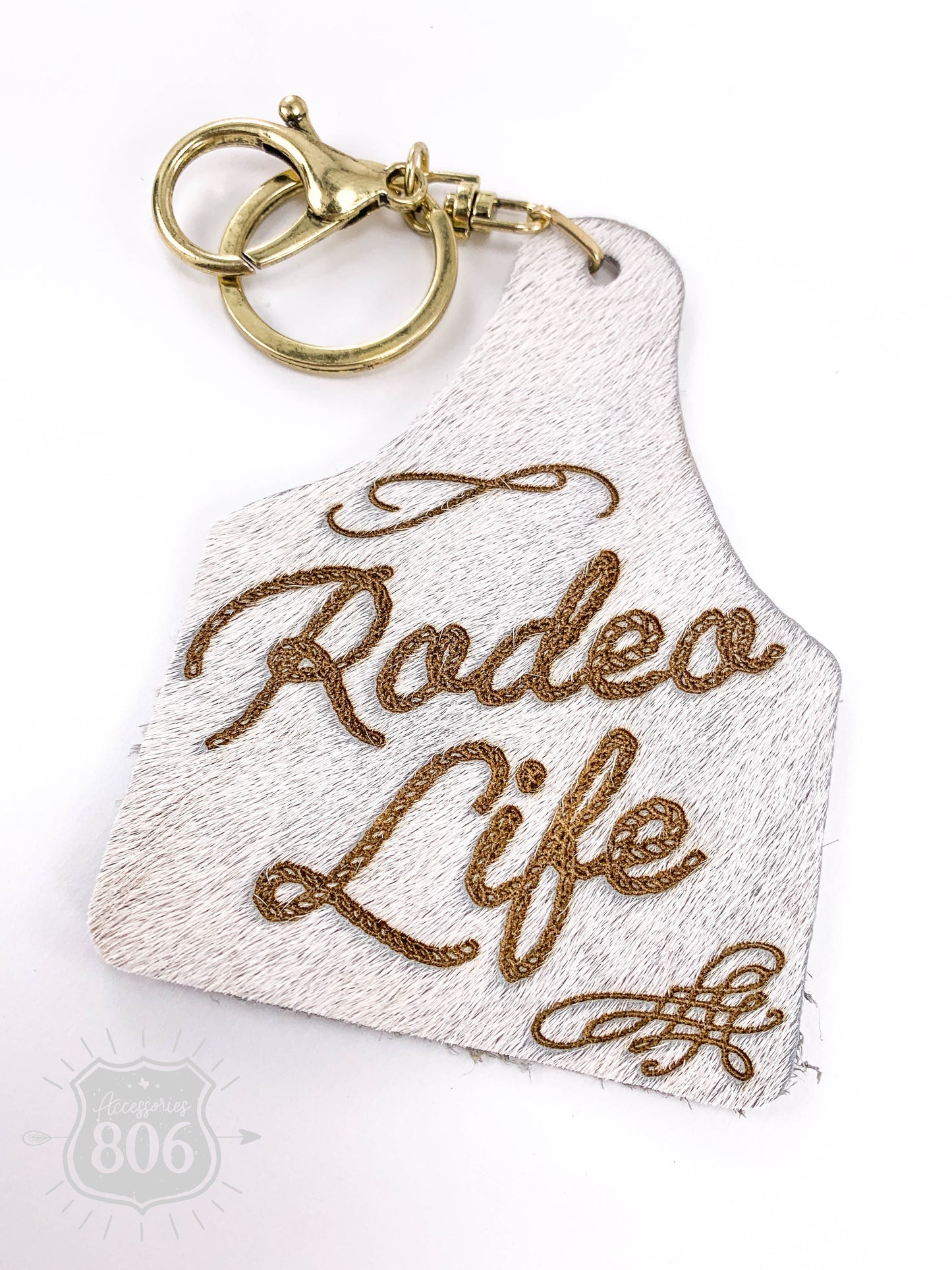 Rodeo life ear tag keychain, last call