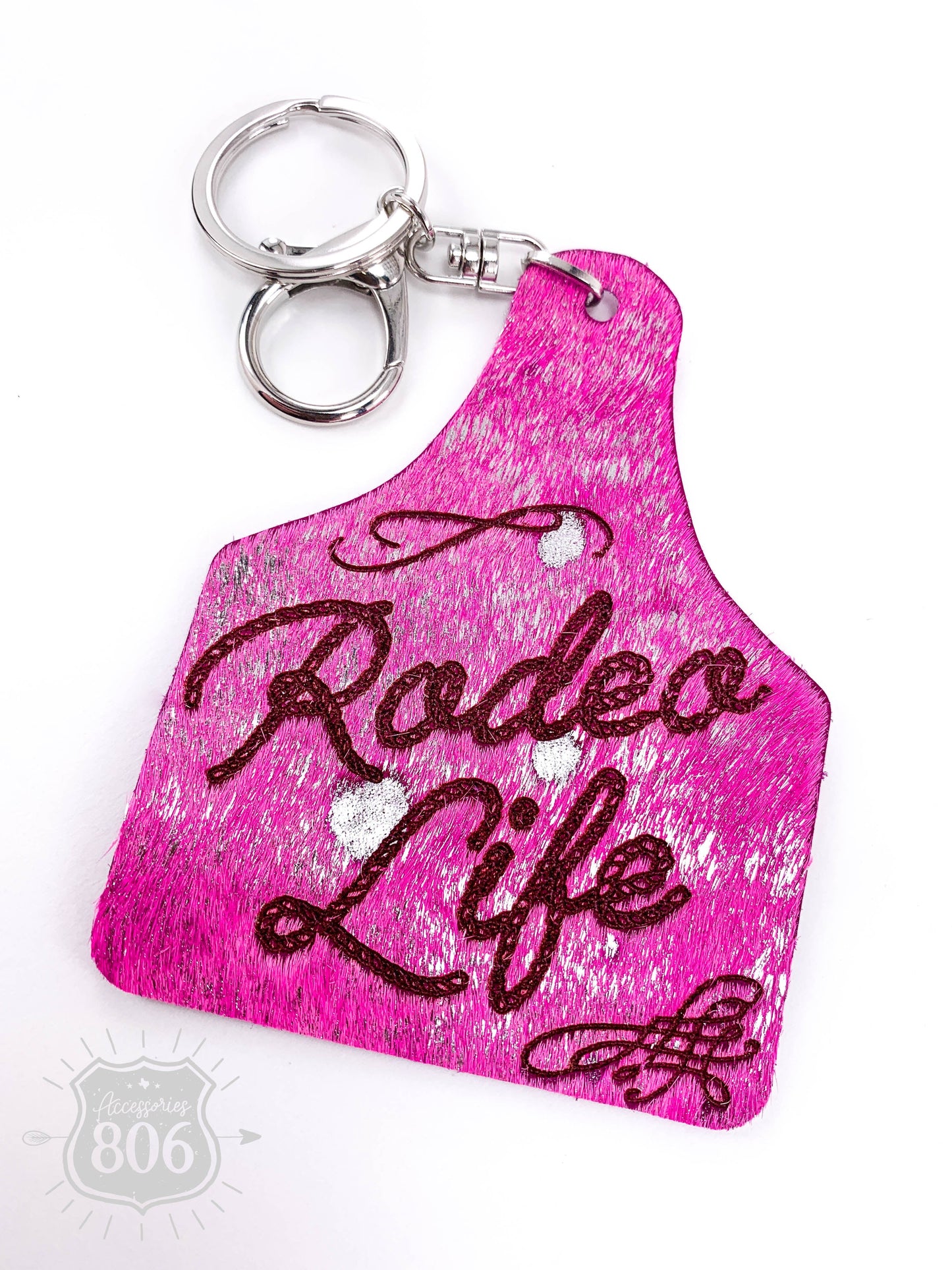 Rodeo life ear tag keychain, last call