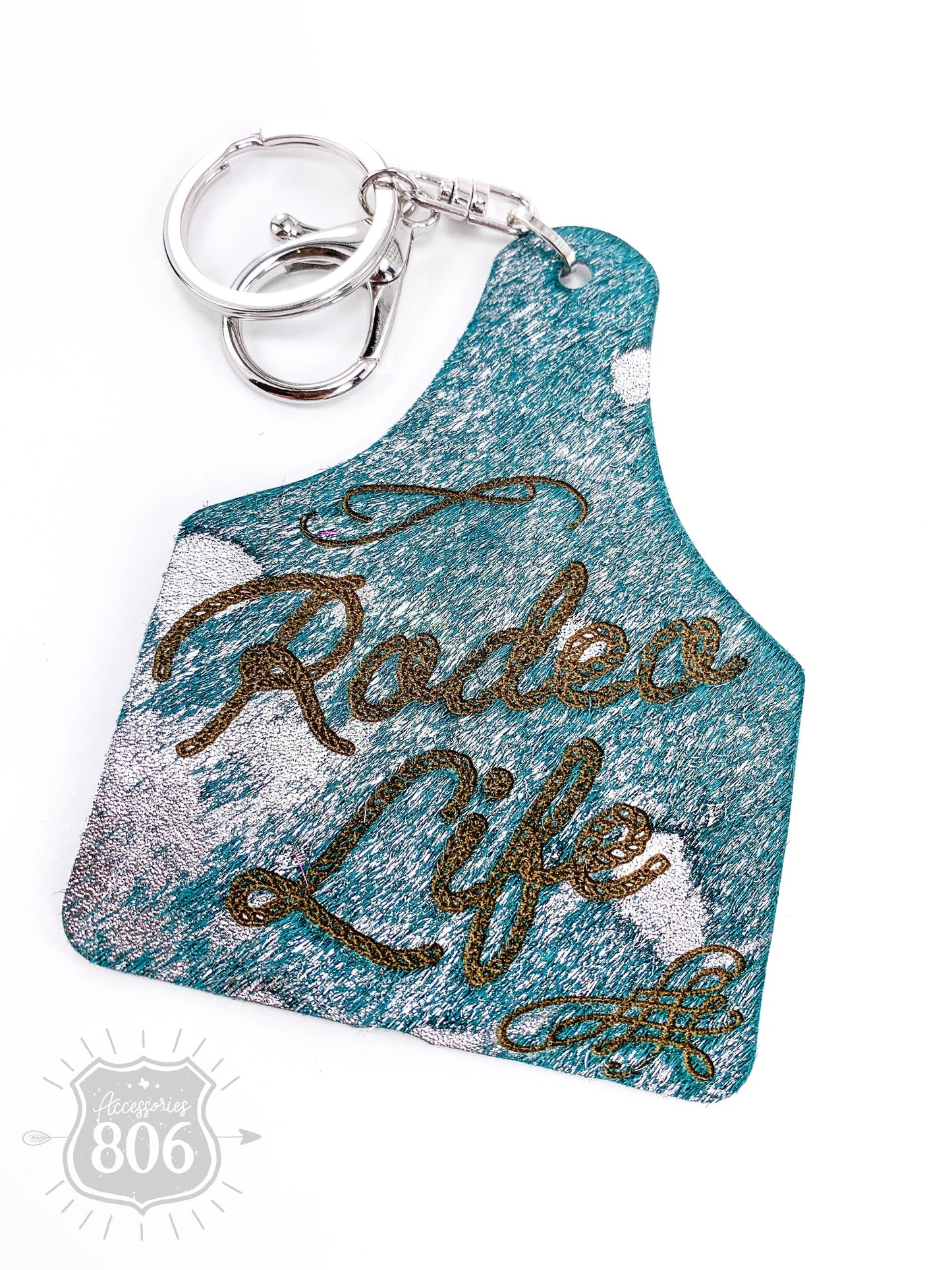 Rodeo life ear tag keychain, last call