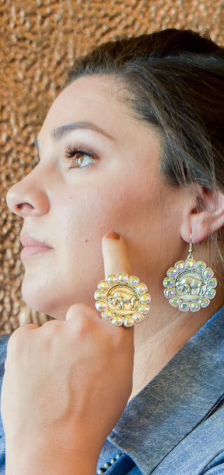 Buffalo nickel earring