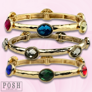 Faceted oval crystal bracelet