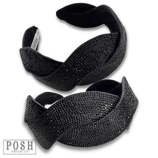 Braided rhinestone headband - LC
