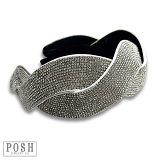Braided rhinestone headband - LC