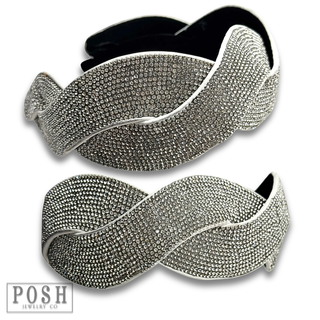 Braided rhinestone headband - LC