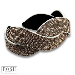 Braided rhinestone headband - LC