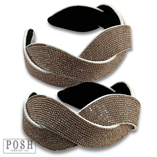 Braided rhinestone headband - LC