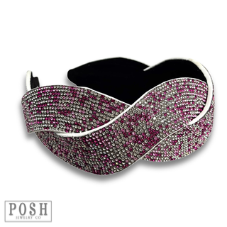 Braided rhinestone headband - LC
