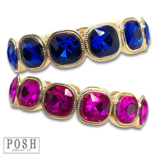 Square rhinestone single strand bracelet