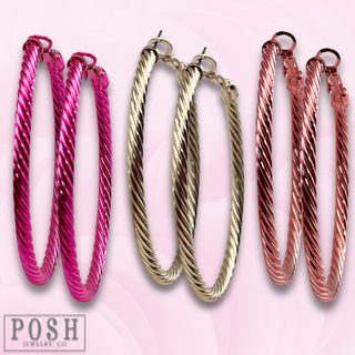 Cable hoop earring - LC