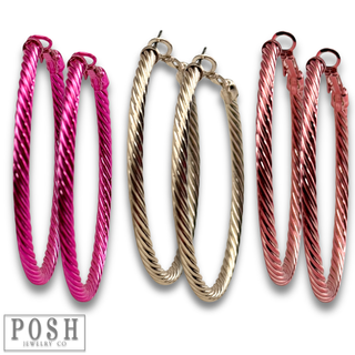 Cable hoop earring - LC