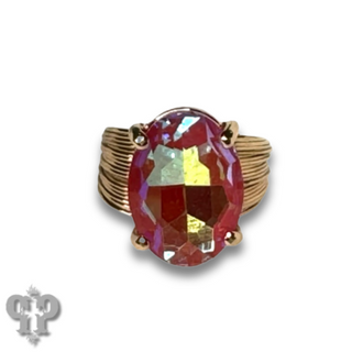 Oval rhinestone ring