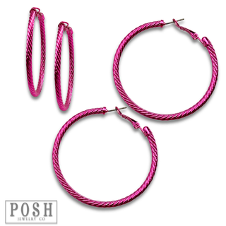 Cable hoop earring - LC