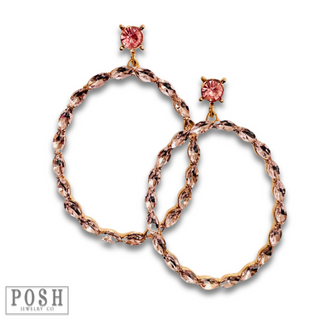 Rhinestone oval earring