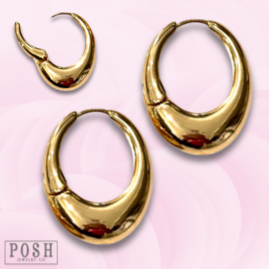 Raindrop hoop earring