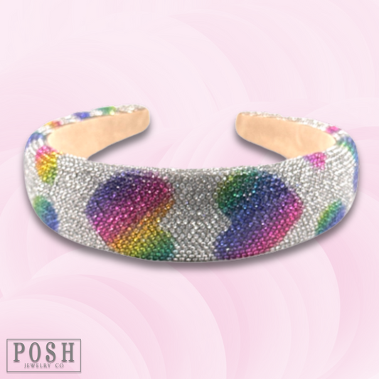 Multi-color rhinestone headband