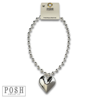 Puffed heart necklace