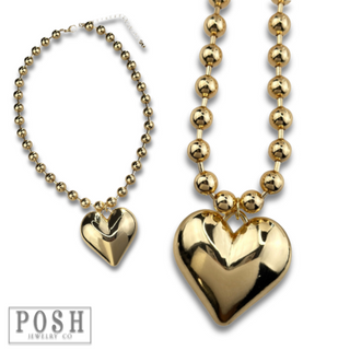 Puffed heart necklace