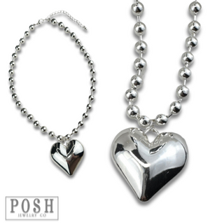 Puffed heart necklace
