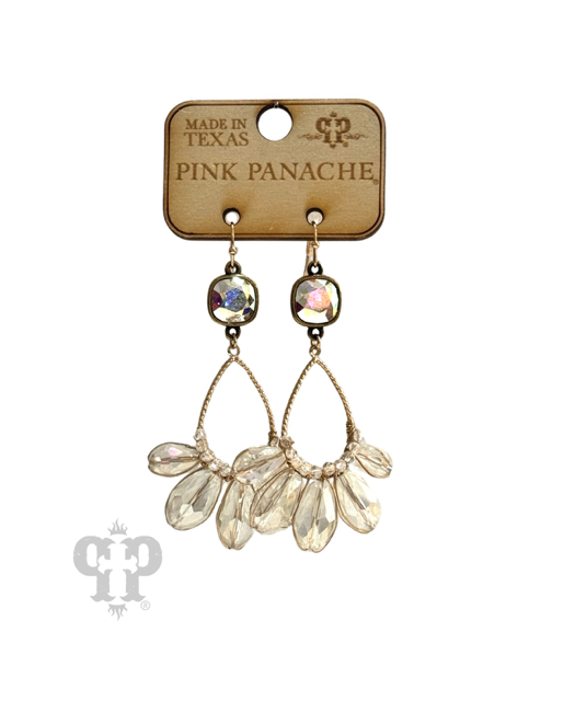 Iridescent finish crystal teardrop earring, Austrian crystal