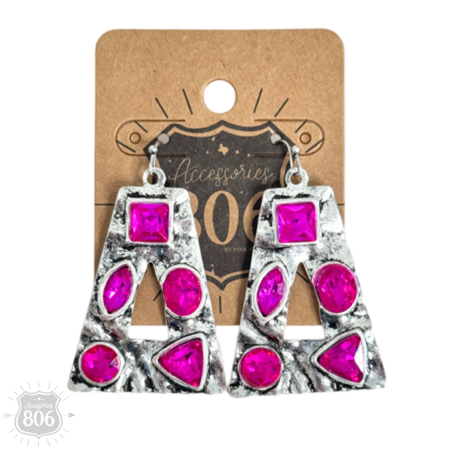 Rhinestone triangle earring