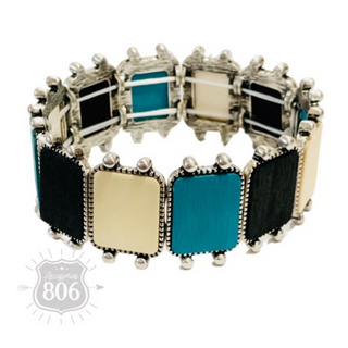 Western wood rectangle bracelet, last call